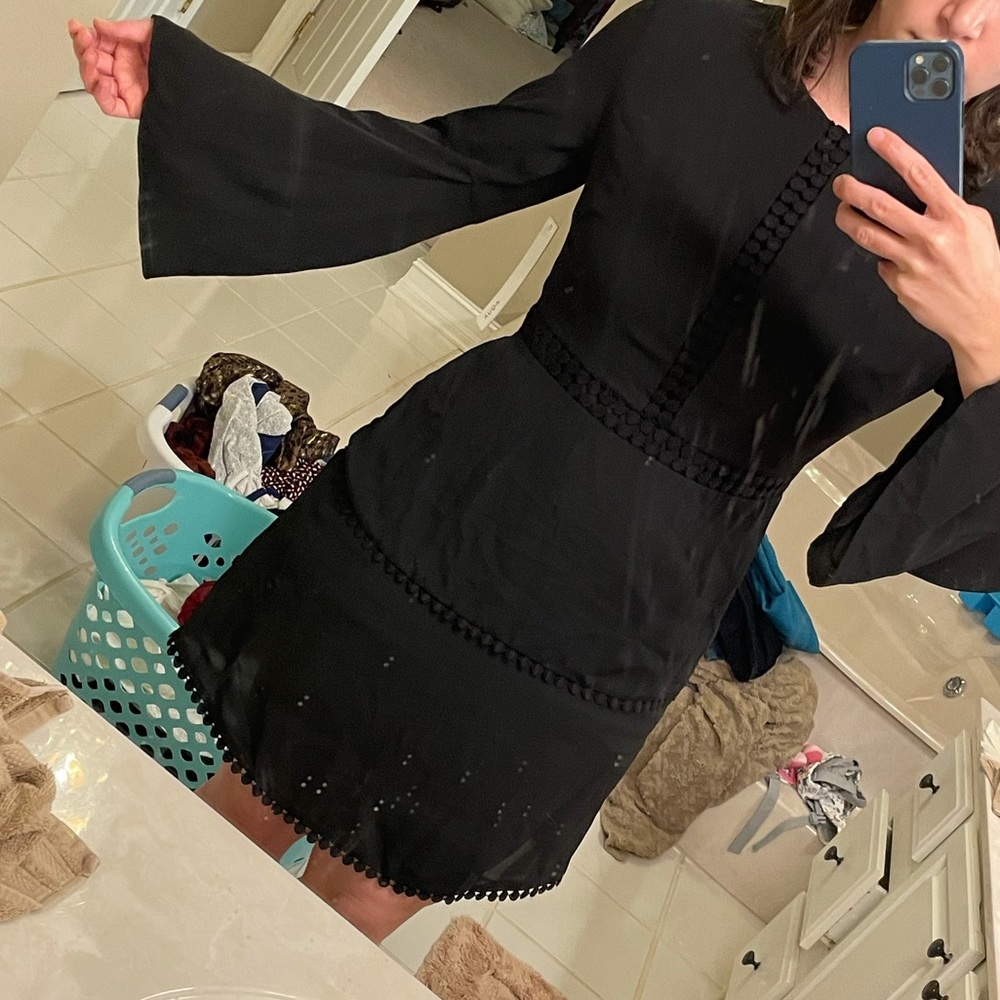 Aqua by Bloomingdales sz S NWT tiered black dress